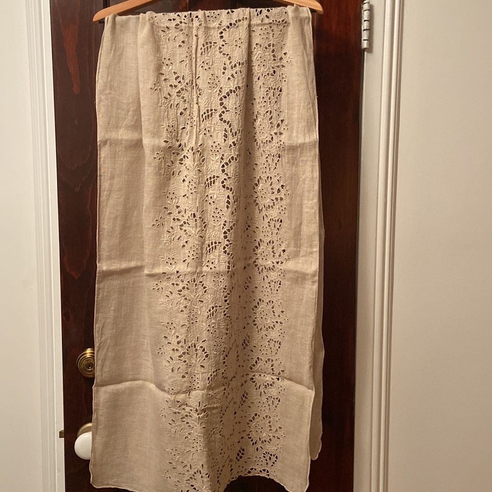 Positano Italy linen and lace 72” x 24” wrap